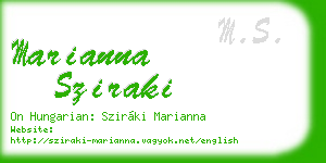 marianna sziraki business card