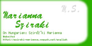 marianna sziraki business card